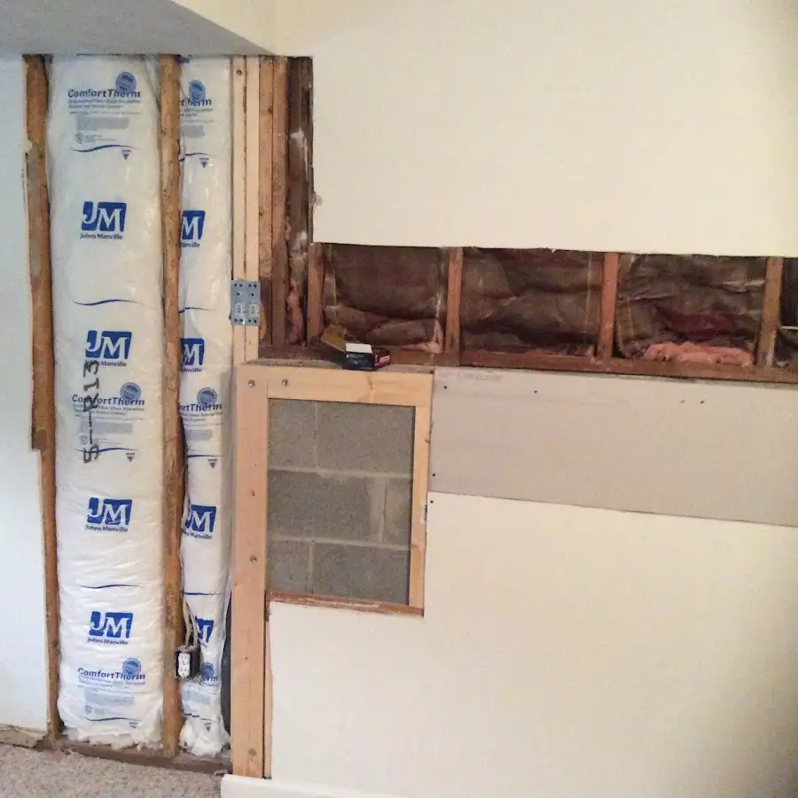 Wall insulation replacement during Basement Flood Cleanup in Peoria